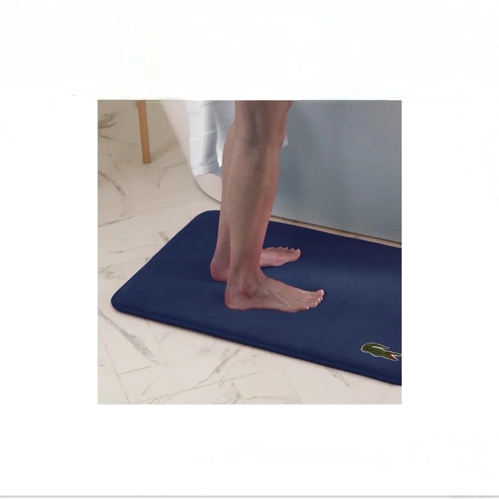 Lacoste Navy Blue Memory Foam Bath Mat
